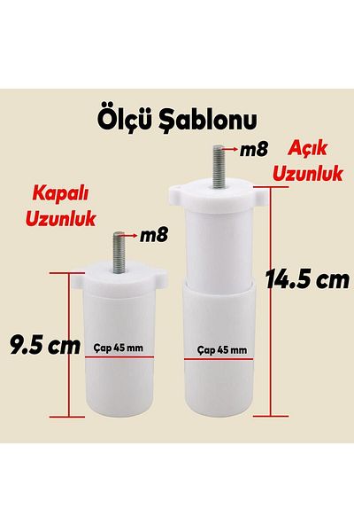 Badem10 Set de 20 de mobilier de lux din cedru Canapea Fotoliu Unitate TV Suport Suport Picior 12 cm Alb