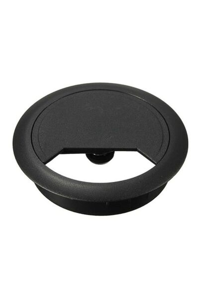 Badem10 Masa Üstü Kablo Kanalı Deliği Kapağı Siyah Masa Kapağı 6 Cm