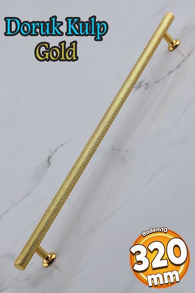 Badem10 Doruk (PREMIUM) 320 mm Aur Aur Metal Mobilier Bucătărie Sertar Dulap Dulap Mânere Mâner