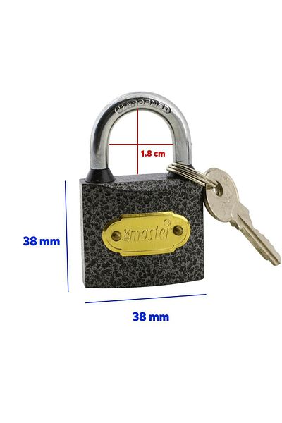 Badem10 38 mm Gray and Yellow Tosba Lock - 3 Keyed Ring Workplace Door Chest Box