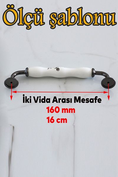 Badem10 Petra (PREMIUM) Porțelan Alb Afumat 160 Mm Mobilier Bucătărie Sertar Dulap Capac Mâner Mâner
