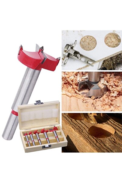 TopShop 5 Parça Menteşe Mumluk Açma Freze Matkap Uç Set 15 20 25 30 35 mm