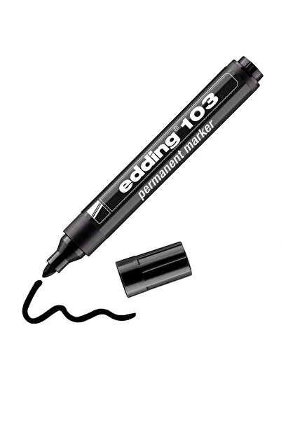 Edding 103 Kalıcı Işaretleyici Marker Siyah Kalem Metal Plastik Cam