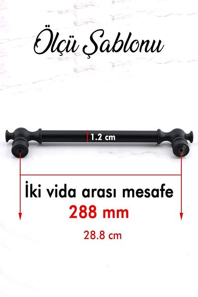 Badem10 Arya (PREMIUM) 288 mm crom negru mobilier bucătărie sertar dulap metal capac dulap 288 mm mâner mâner