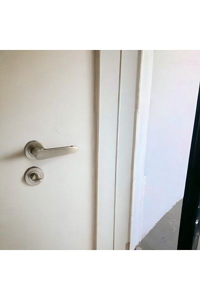 Badem10 Kayi Satin WC Bathroom Compatible Door Handle Circle Badge Door Handle Right Left Door Handles