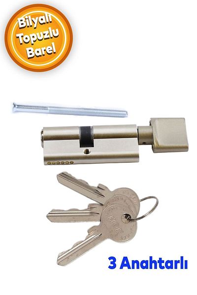 Badem10 Hok B68t Knob Cylinder Barrel Lock Door Safety Security 68 Mm With 3 Keys