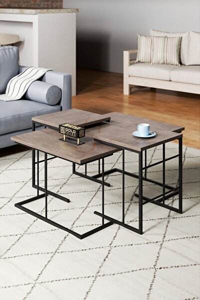 GOLDFALEZ Orta Sehpa Ve Zigon Sehpa Solo Set Gordion