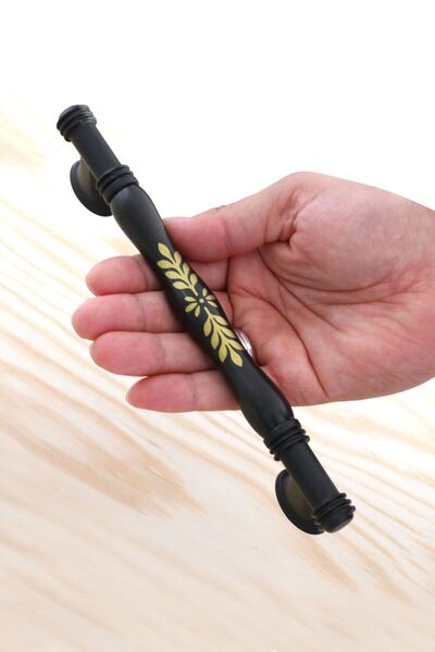 Badem10 Sardis (PREMIUM) Porțelan real Negru mat 160 mm Mobilier Bucătărie Sertar Mâner dulap Mâner