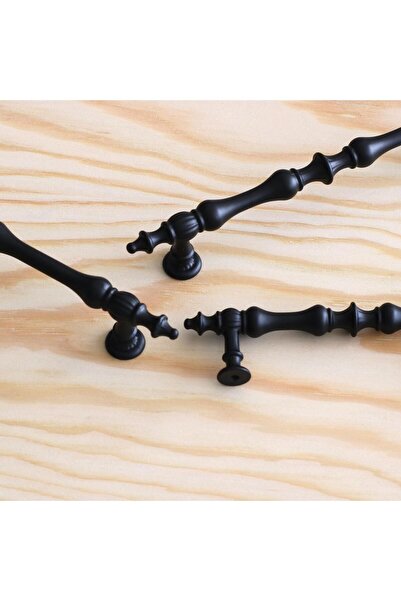 Badem10 Şehzade (PREMIUM) Mobilier Bucătărie Sertar Dulap Dulap Negru 96 Mm Mânere Metalice Mâner Mâner