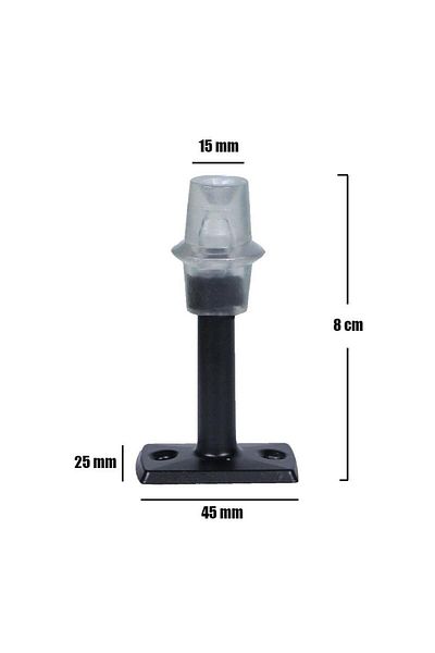 Badem10 Door Handle Stopper Holder Holder Stopper Buffer Matte Black 8 Cm Metal Stop With Silicone (5 PCS)