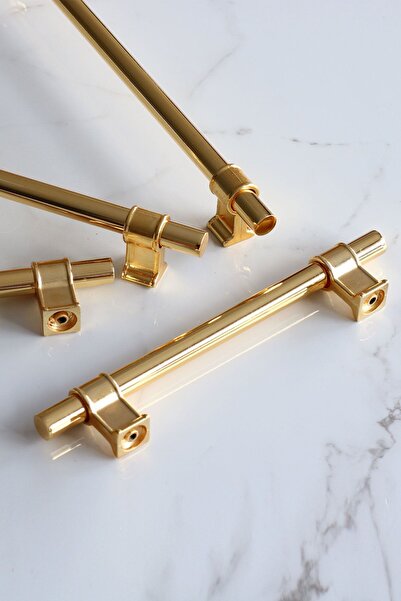 Badem10 Hisar Gold Mâner plat din metal auriu 224 mm Mobilier Bucătărie Sertar Dulap Dulap Mâner