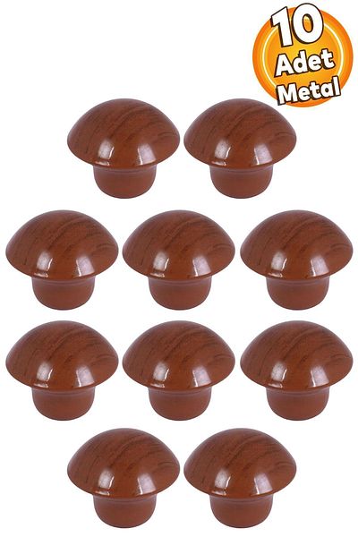Badem10 Buton ciupercă Mobilier Bucătărie Sertar Dulap Ușă dulap Mâner Mâner Mâner Culoare pere Metal 10 buc