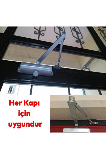 Badem10 Çelik Kapı Hidroliği Kapı Durdurucu Yavaşlatıcı Yayı No: 3 Kapasite 40-65 Kilogram Gümüş Renk