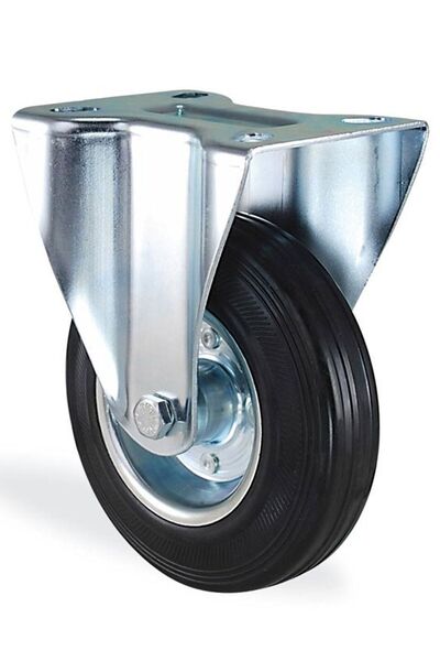 Badem10 Kama Sabit Tablalı 150x40 Mm Teker Siyah Burçlu Ağır Yük Tekeri