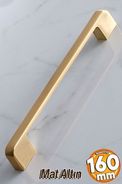 Badem10 Metal auriu Mat Aur 160 mm Arel Premium Sertar de bucătărie și mâner dulap