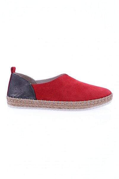 DGN Ženske espadrilke, crveni antilop, prava koža 210993227