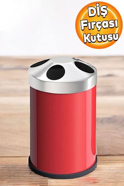 Badem10 Countertop Toothbrush Holder Bathroom Metal Toothbrush Container Box Red