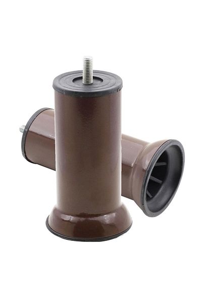 Badem10 Picioare din metal maro M8 - Suport pentru scaun pat, picior de ridicare, 12 cm