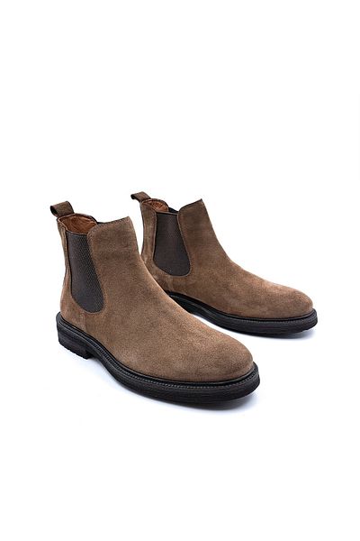 MARCOMEN Men's Chelsea Boots - Brown, Genuine Suede Leather