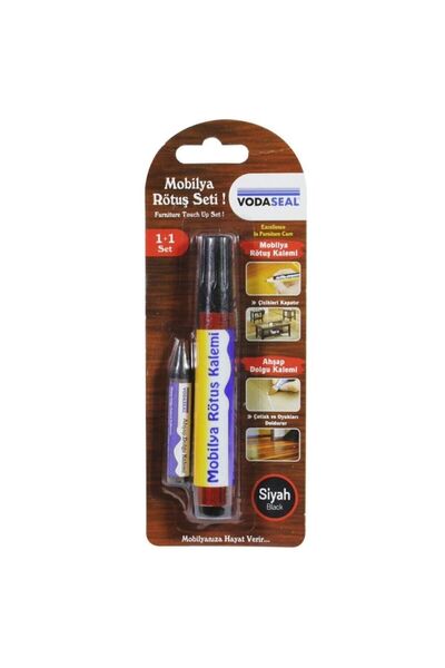 Vodaseal Siyah Mobilya Rötuş Seti Çizik Çatlak Kapatıcı Ahşap Dolgu Kalemi