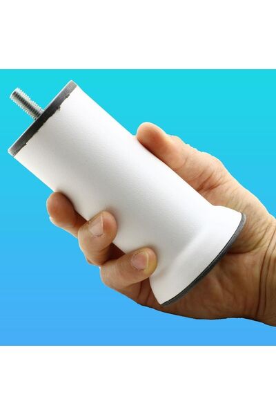 Badem10 Mobilier de 12 cm - Fotoliu de pat, picior metalic de susținere pentru canapea extensibilă, picioare albe M8