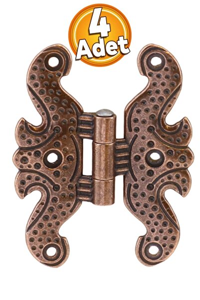 Badem10 Mobilya Dolap Kapak Hobi Menteşesi Metal Kelebek Menteşe Büyük Antik Bakır 4 Adet