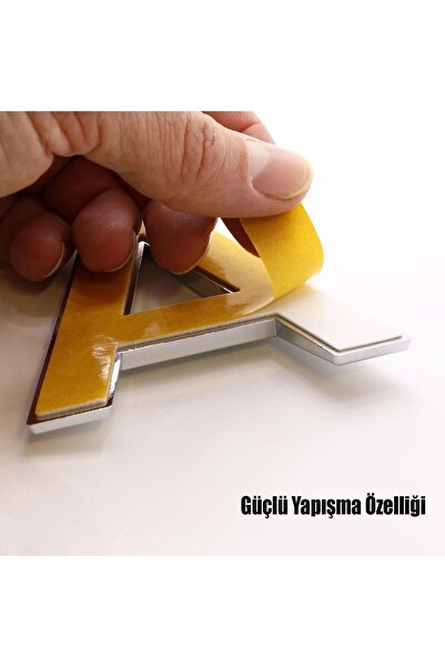 Badem10 Ușă cromată lucioasă de 8,5 cm - Cutie poștală adezivă pentru cameră cu litera W