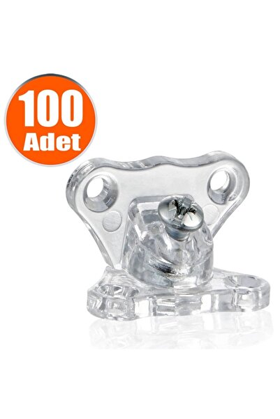 Badem10 Açılı T Bağlantı Çektirme Şeffaf Plastik Köşe Birleştirme Kelebek 100'lü