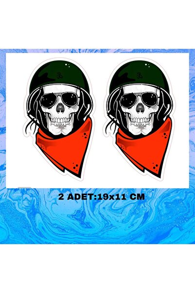 Fatih ملصق على شكل جمجمة للدراجات النارية والسيارات وأجهزة الكمبيوتر المحمولة