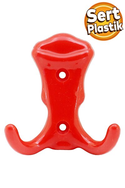 Badem10 Martı Duvar Vestiyer Portmanto Askısı Dolap Elbise Askılığı Kırmızı R...