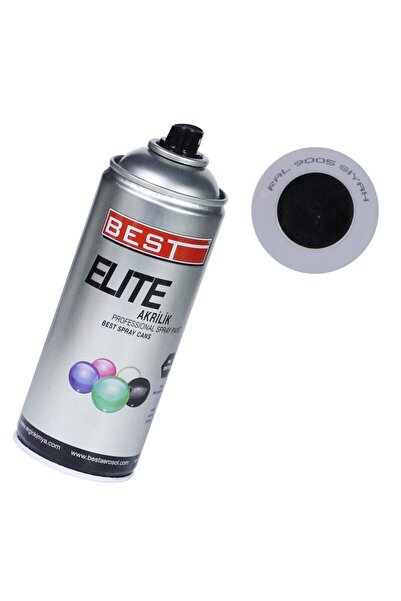 Best Elite Derin Siyah 9005 Akrilik Hızlı Kuruyan Profesyonel Sprey Boya 400 Ml