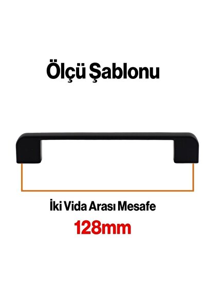 Badem10 Aksaray Gölcük Oval Mobilya Mutfak Çekmece Dolap Dolabı Kulpu Kulbu Siyah Metal 128 Mm Kulpları
