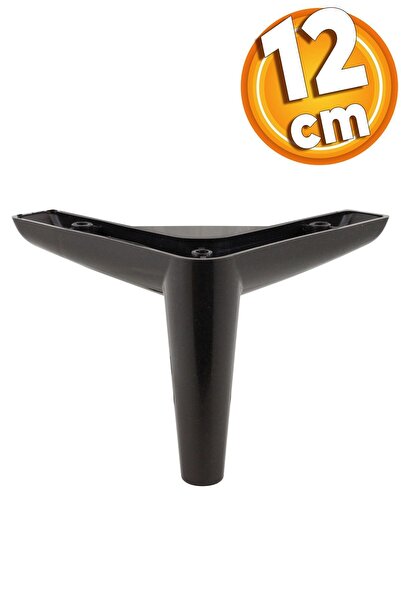 Badem10 Piko Lüks Mobilya Kanepe Sehpa Tv Ünitesi Koltuk Ayağı 12 Cm Siyah Ba...