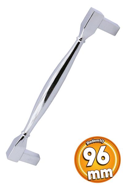 Badem10 Chrome Color 96 mm Metal Square Handle Furniture Kitchen Drawer Cabinet Door Handle