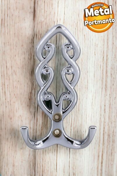 Badem10 Sırma Portmanto Vestiyer Duvar Dolap Elbise Askısı Krom Metal Mobilya Kapı Askılığı Askılık