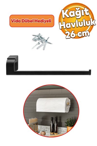 Badem10 Banyo Lavabo Mutfak Aparat Uzun Kağıt Havluluk Standı Kağıtlık 26 cm ...