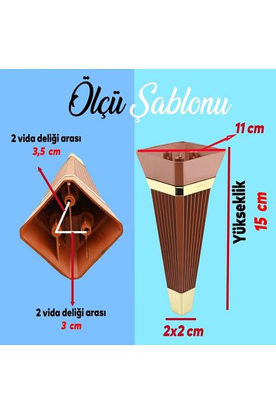 Badem10 Set Alcazar din 6 piese - Unitate TV, Fotoliu și Canapea Suport, Picioare din nuc de 15 cm, Șuruburi M8