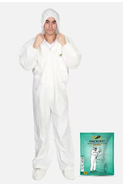 Badem10 Tek Kullanımlık Koruyucu Tulum Elbise Boyacı Tulumu Iş Güvenlik Tip 5...