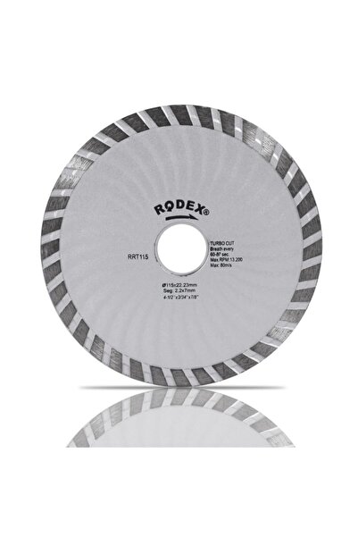Rodex Turbo Kanallı Elmas Testere Bıçağı Kesici Kesme Diski 115 Mm