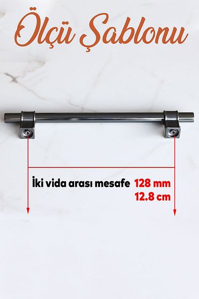 Badem10 Mâner plat din metal afumat Hisar 128 mm Mobilier Bucătărie Sertar Dulap Mânere dulap Mâner