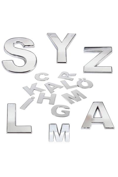 Badem10 Ușă cromată lucioasă - litera R adezivă, cutie poștală de cameră de 8...