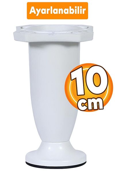 Badem10 10 Cm Plastic Alb Picioare Dulap Reglabil Mobilier Fotoliu - Canapea Masuta de cafea