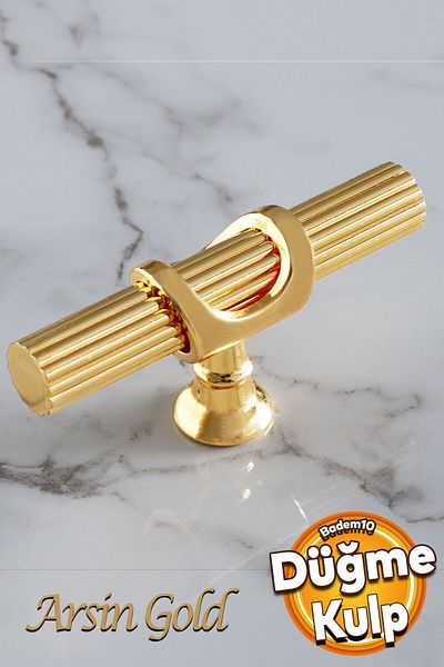 Badem10 Arsin Gold Buton metalic auriu Mobilier cu o singură șurub Sertar de bucătărie Dulap dulap Mâner Mâner