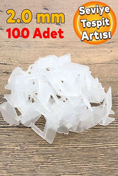 Badem10 Seviye Tespit Artısı Klipsi Fayans Hizalama Derz Artısı Beyaz 2 mm 100 Adet