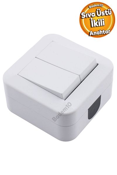 Badem10 Surface Mounted Double Switch Button Nemliyer IP44 Electric Switch Double Socket Surface Mounted Wireless