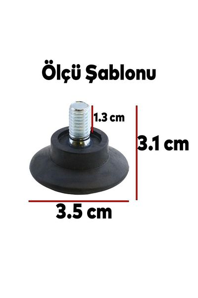 Badem10 Picioare cu articulație sferică Bingo M8 șuruburi Mm Profil negru 3 cm (10 buc.)