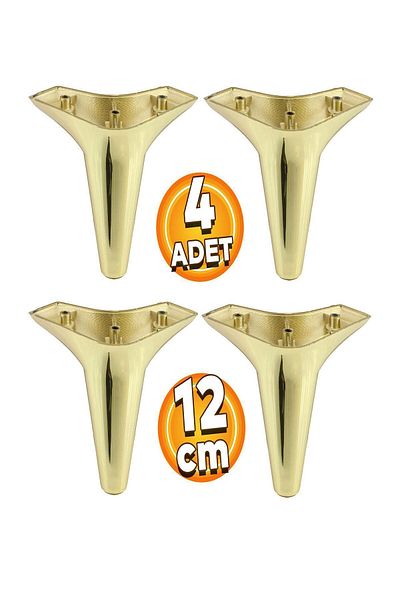Badem10 Aspen Furniture Canapea Masă de cafea Puf Fotoliu Unitate Picior Aur Aur Baza Picior 12 Cm (4 BUC.)