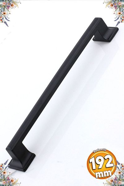 Badem10 Gama 192 mm Mâner negru Mobilier metalic Sertar de bucătărie Mânere dulap Mâner capac dulap Mâner 19,2 cm