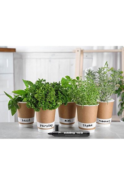 Edding 103 Kalıcı Işaretleyici Marker Siyah Kalem Metal Plastik Cam