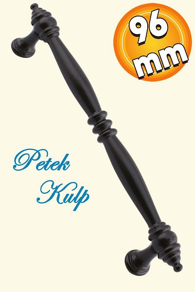 Badem10 Mobilier tip fagure Sertar de bucătărie Dulap Ușă dulap Metal plat 96 mm Mâner negru Mâner